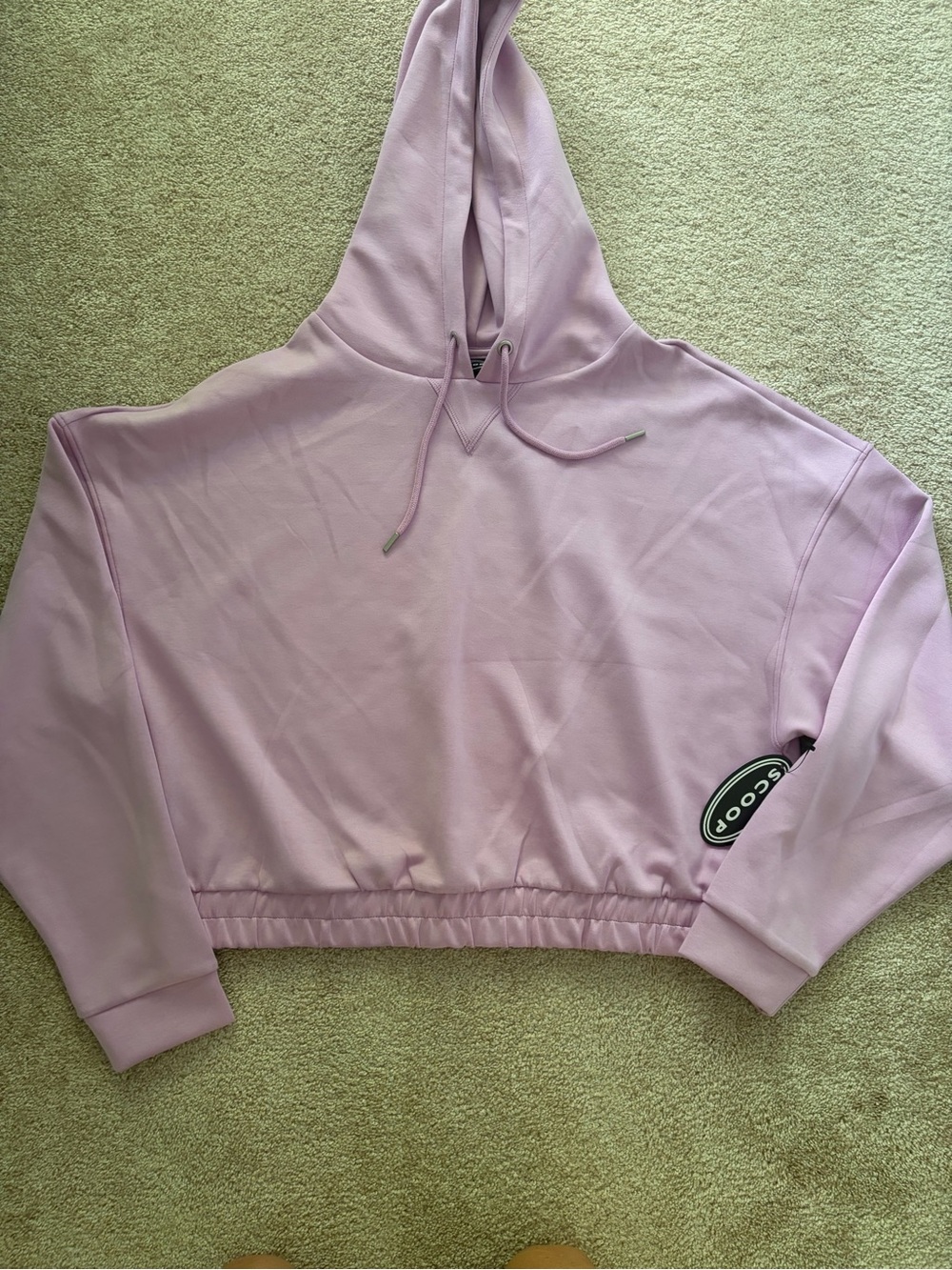 Lilac Cropped Hoodie Sweater -